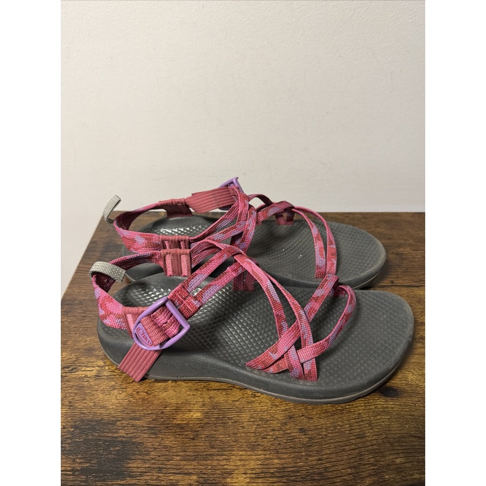 Chaco Women's Pink/Purple Strappy Sandals Adjustable Strap Buckle US Size 5